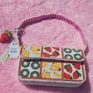 Colorful Strawberry Beaded Bag
